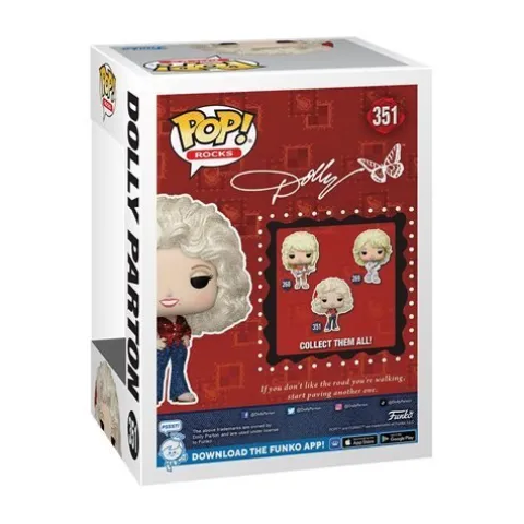 Funko Pop! 351 Rocks - Dolly Parton '77 Tour Diamond Glitter Vinyl Figure - Entertainment Earth Exclusive