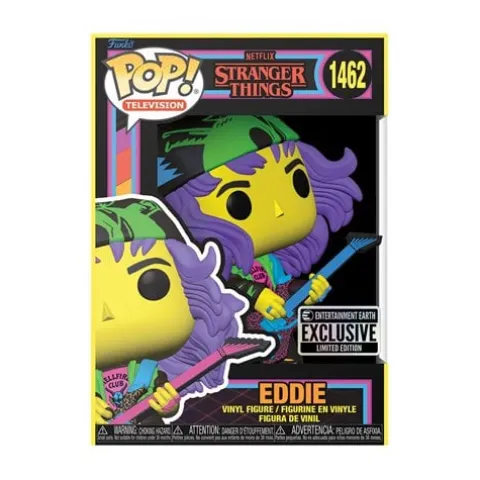 Funko Pop! 1462 TV - Stranger Things Eddie with Guitar Blacklight Vinyl Figure - Entertainment Earth Exclusive