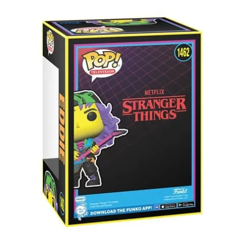 Funko Pop! 1462 TV - Stranger Things Eddie with Guitar Blacklight Vinyl Figure - Entertainment Earth Exclusive