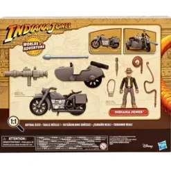 Indiana Jones Worlds of Adventure Indiana Jones with Motorcycle and Sidecar Action Figure Set