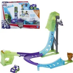 Transformers Rescue Bots Flip Racers Blurr Reverse Raceway